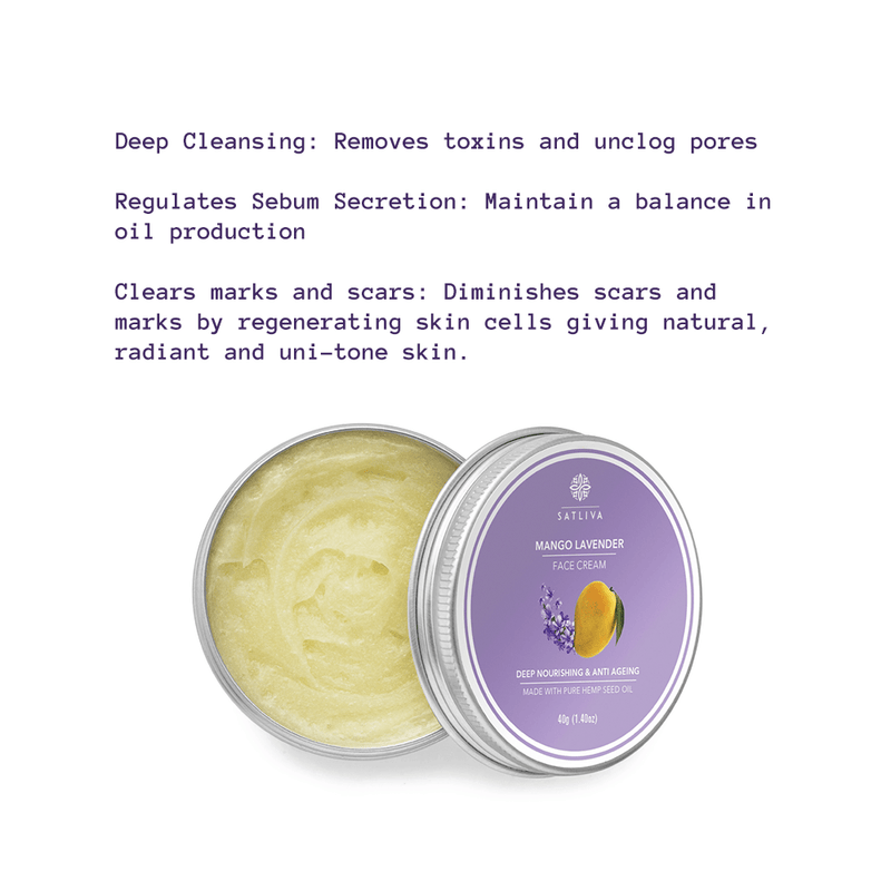 Mango Lavender  Face Cream - Controls wrinkles, dark spots & sun damage