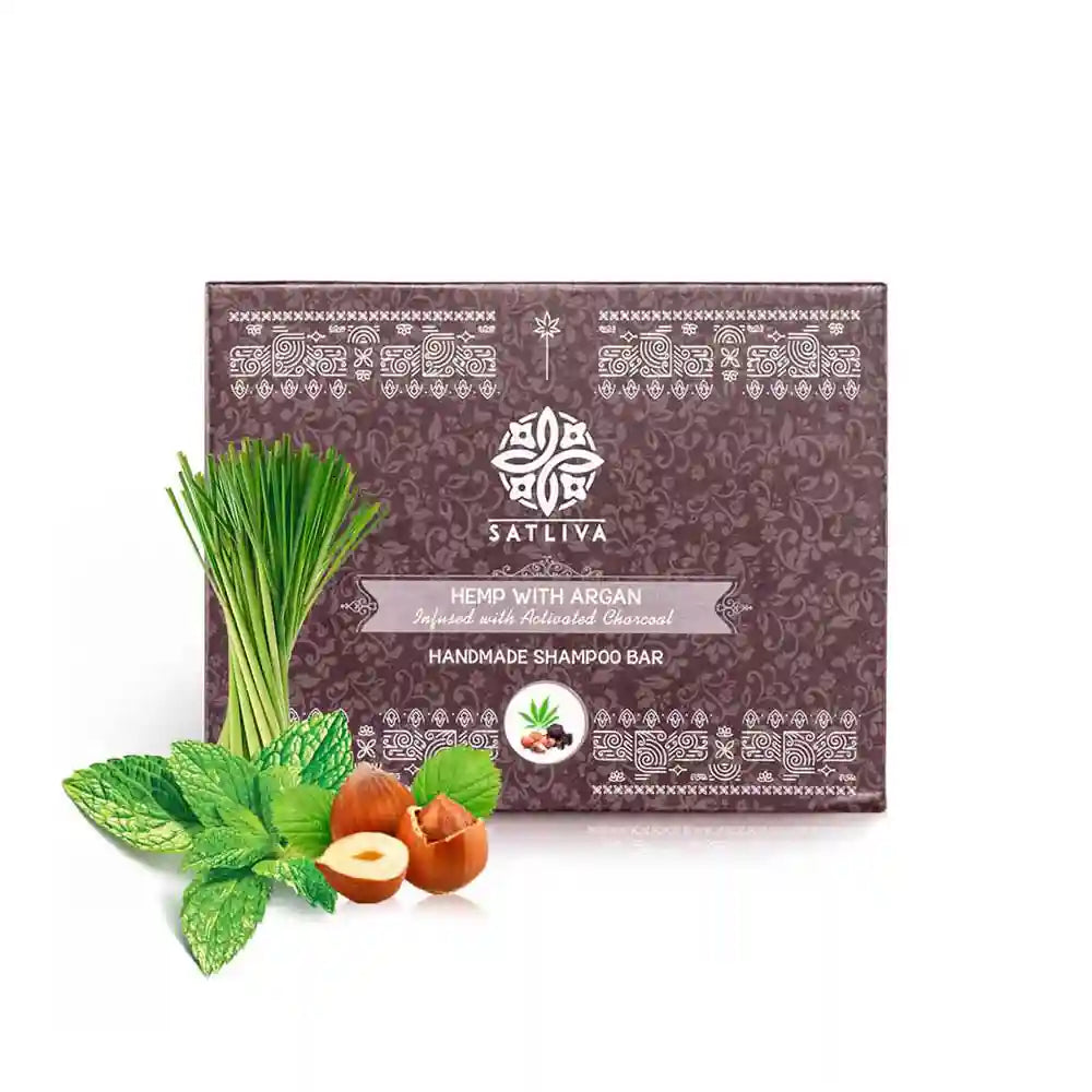 Hemp with Argan and Activated Charcoal Shampoo Bar on satliva.com